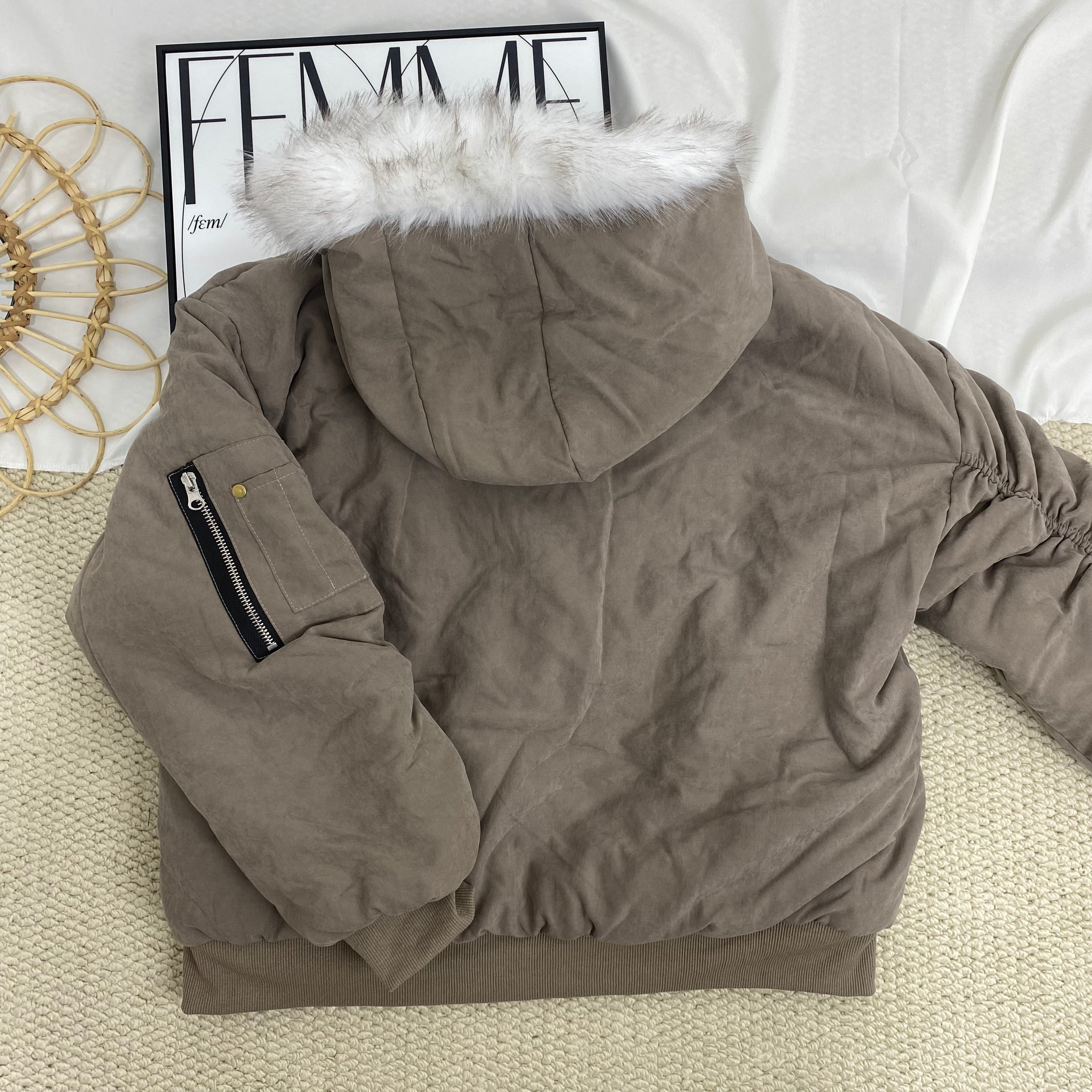 Double-Faced Ice Blue Fur Coat