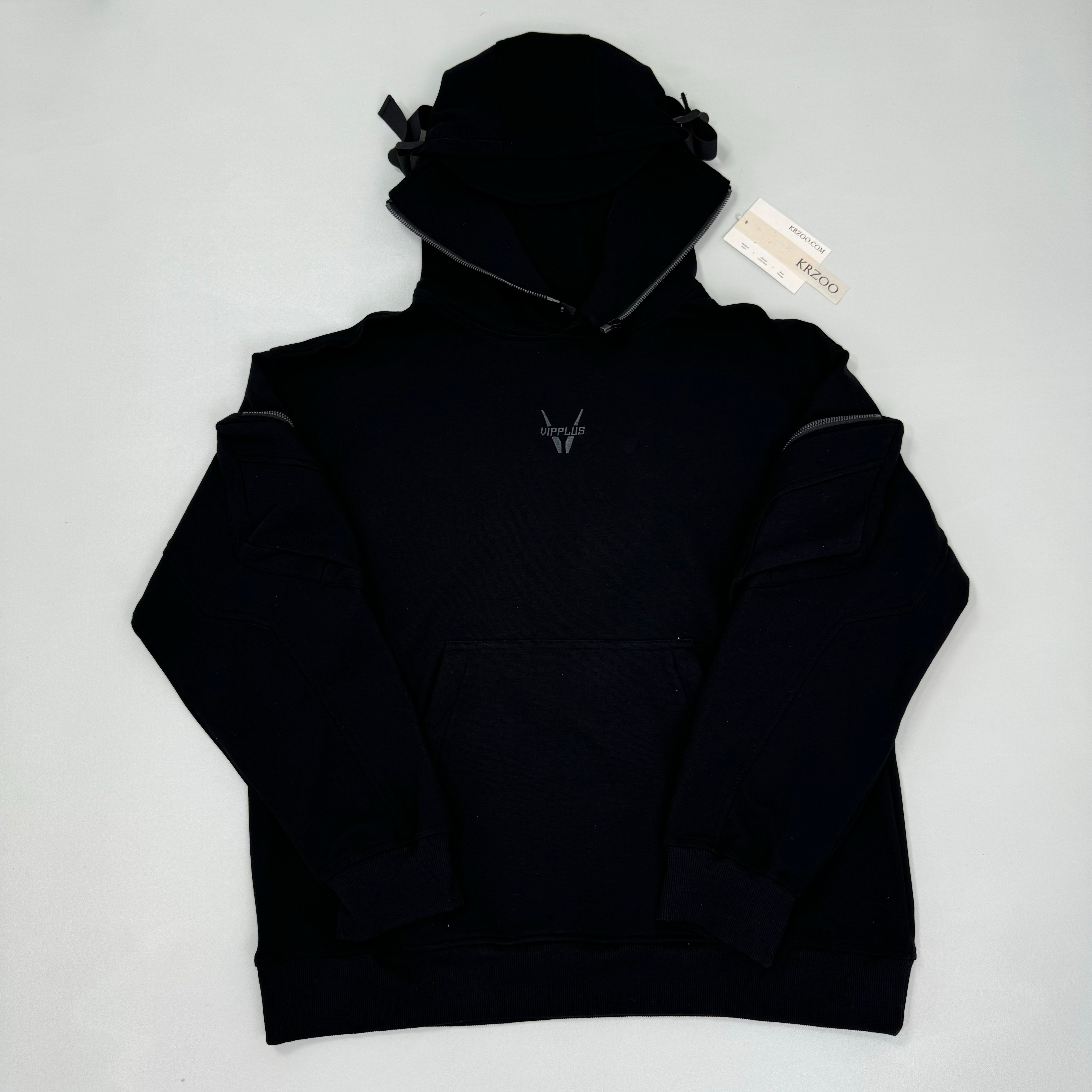 Functionalist face mask hooded sweatshirt