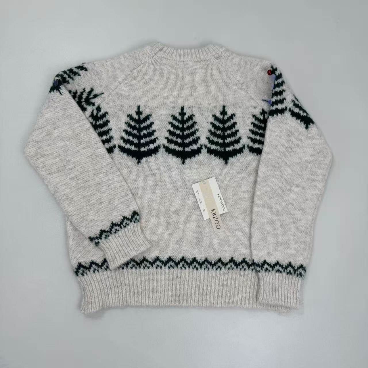 Heavy Industry Christmas Tree Plaid Knitted Sweater