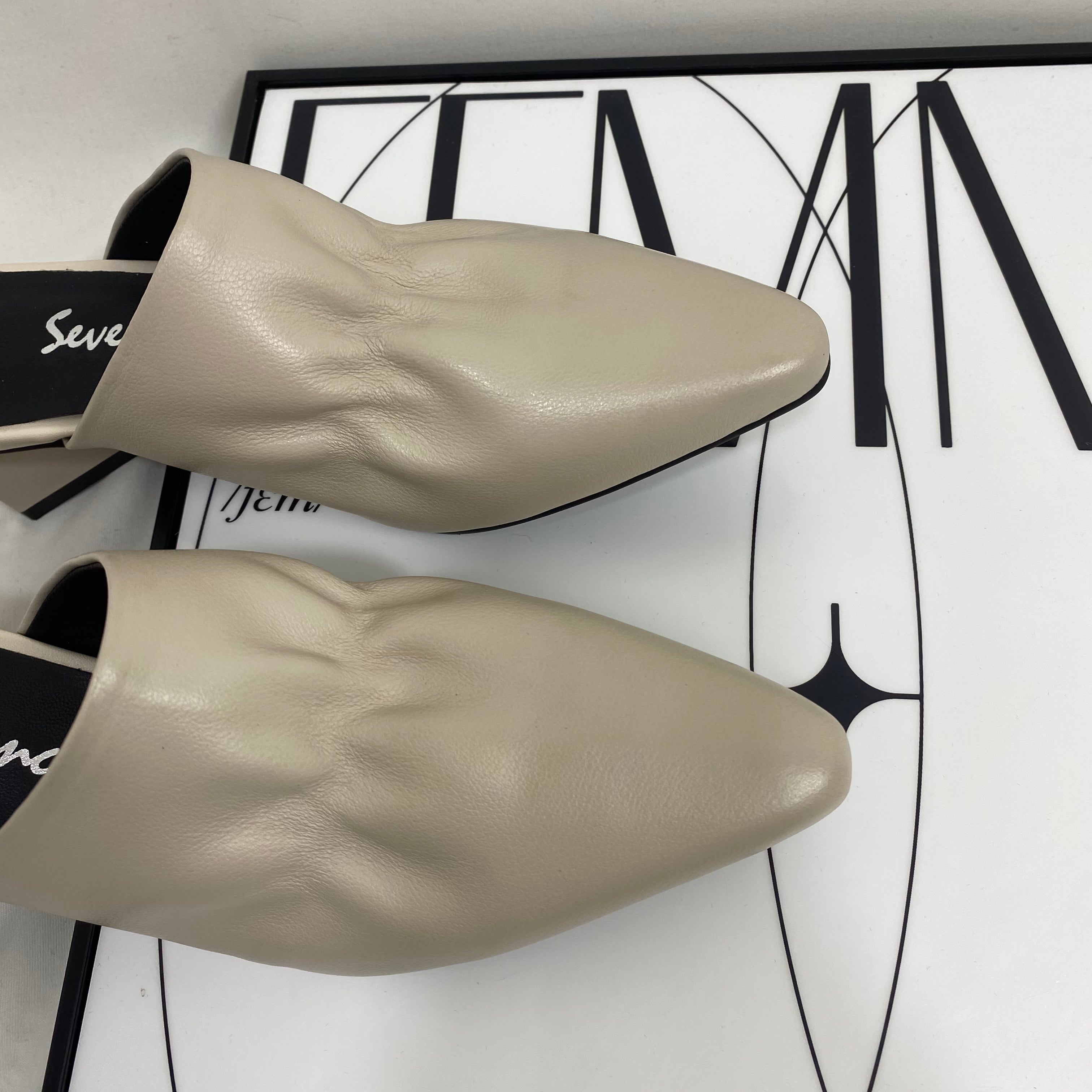 Soft Leather Closed-Toe Slippers