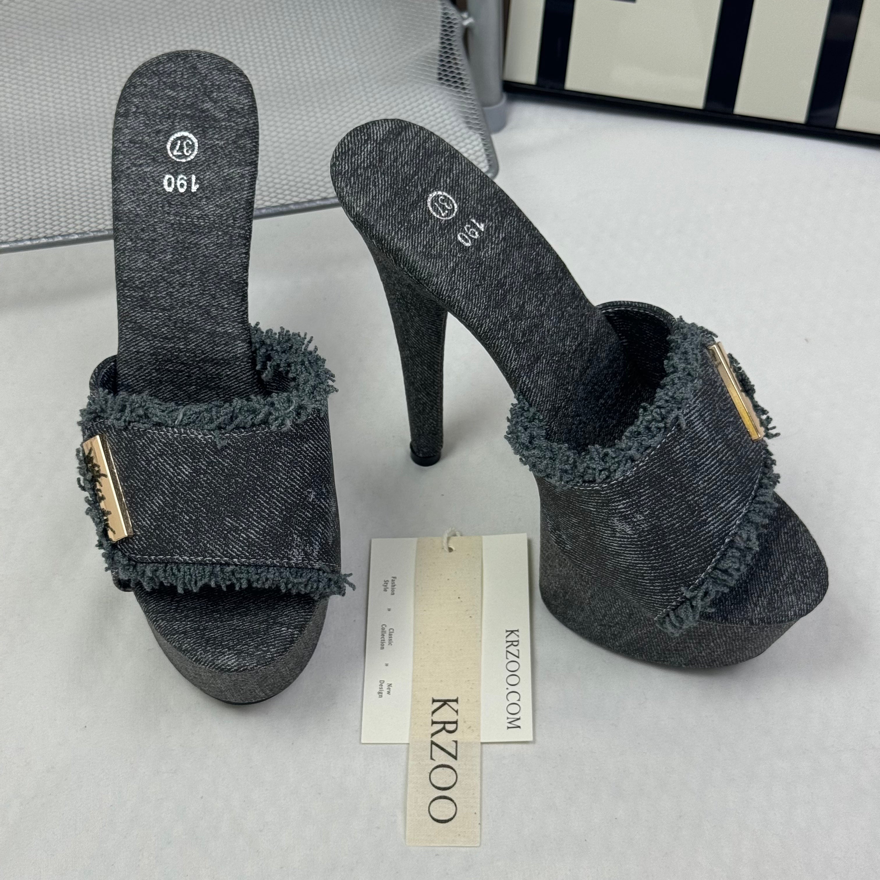 Low heel waterproof platform high heel shoes