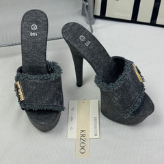 Low heel waterproof platform high heel shoes