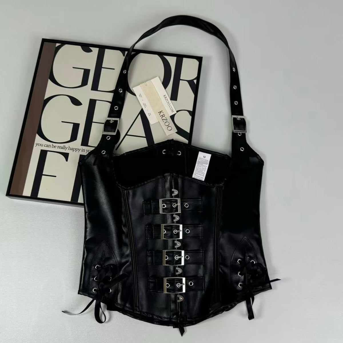 Shoulder straps around neck with PU waistband