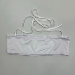 Cotton one-piece neckless plunging top