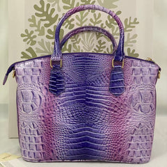 Multi-color crocodile-patterned Brahmin bag