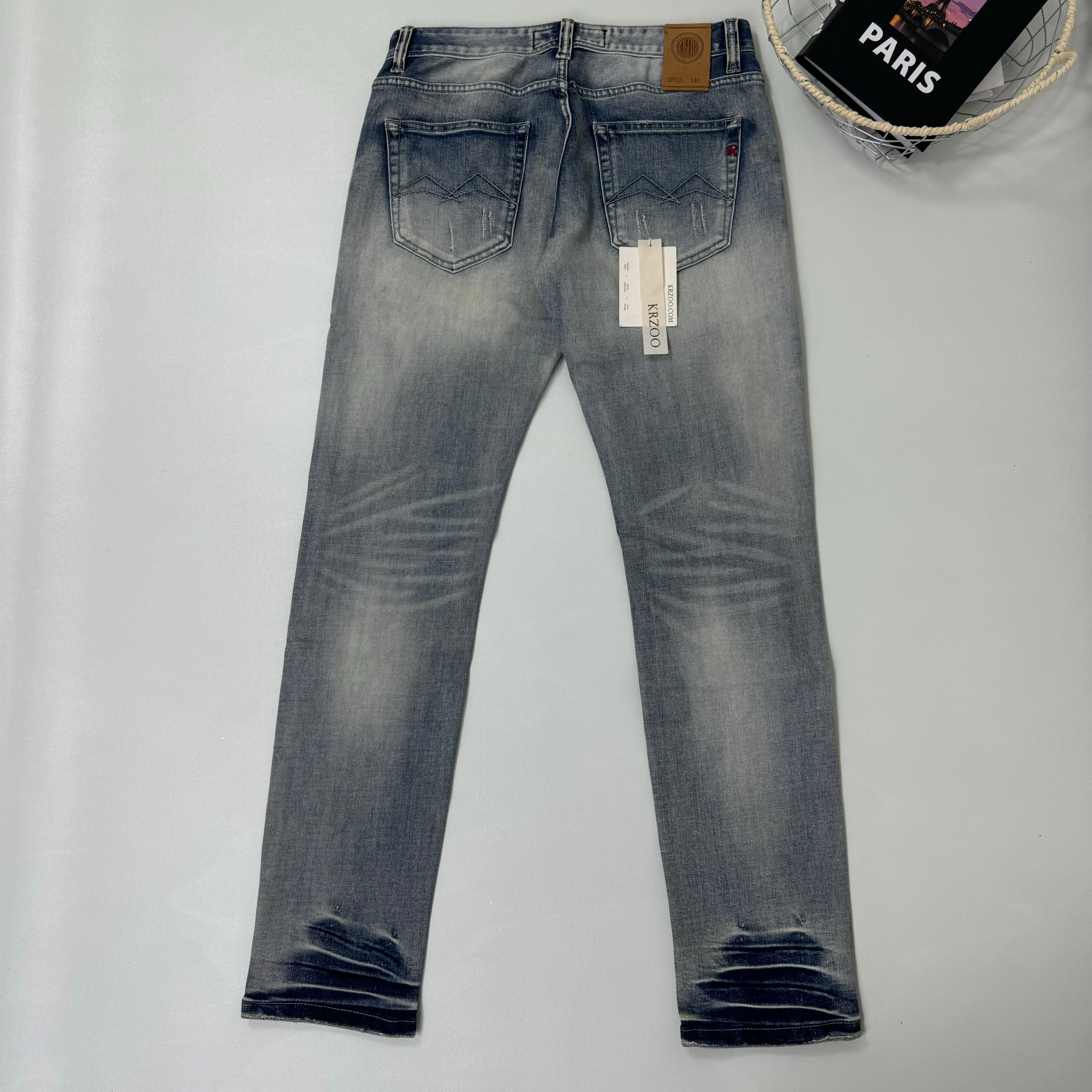 Washable micro-flare stretch slim-fit jeans