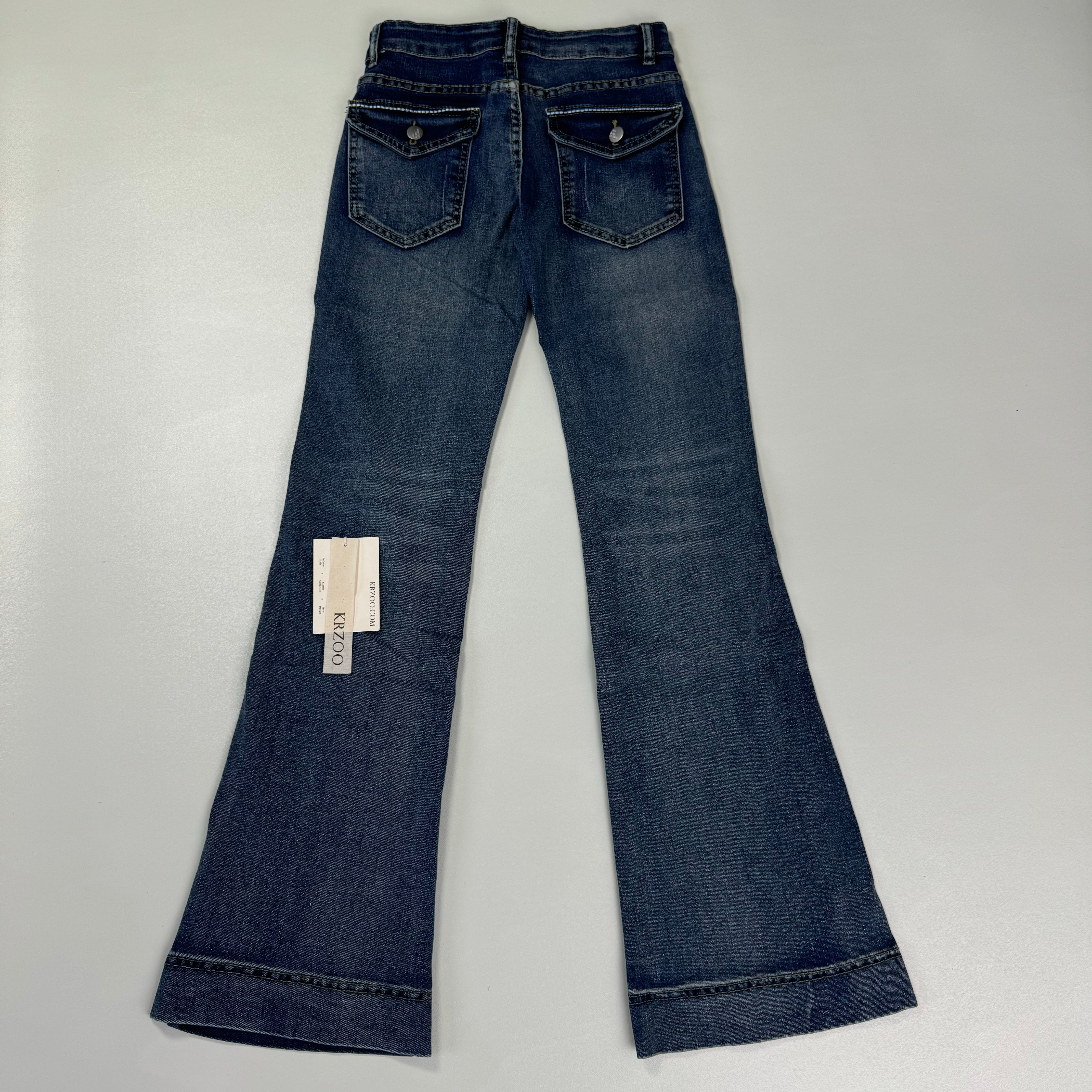 Low-waist high-elasticity flared jeans