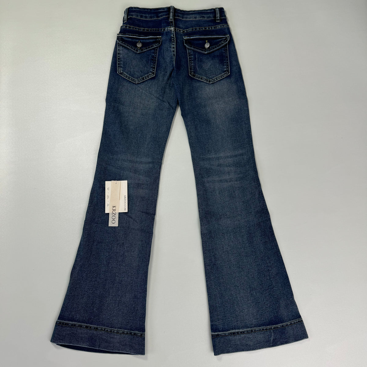 Low-waist high-elasticity flared jeans