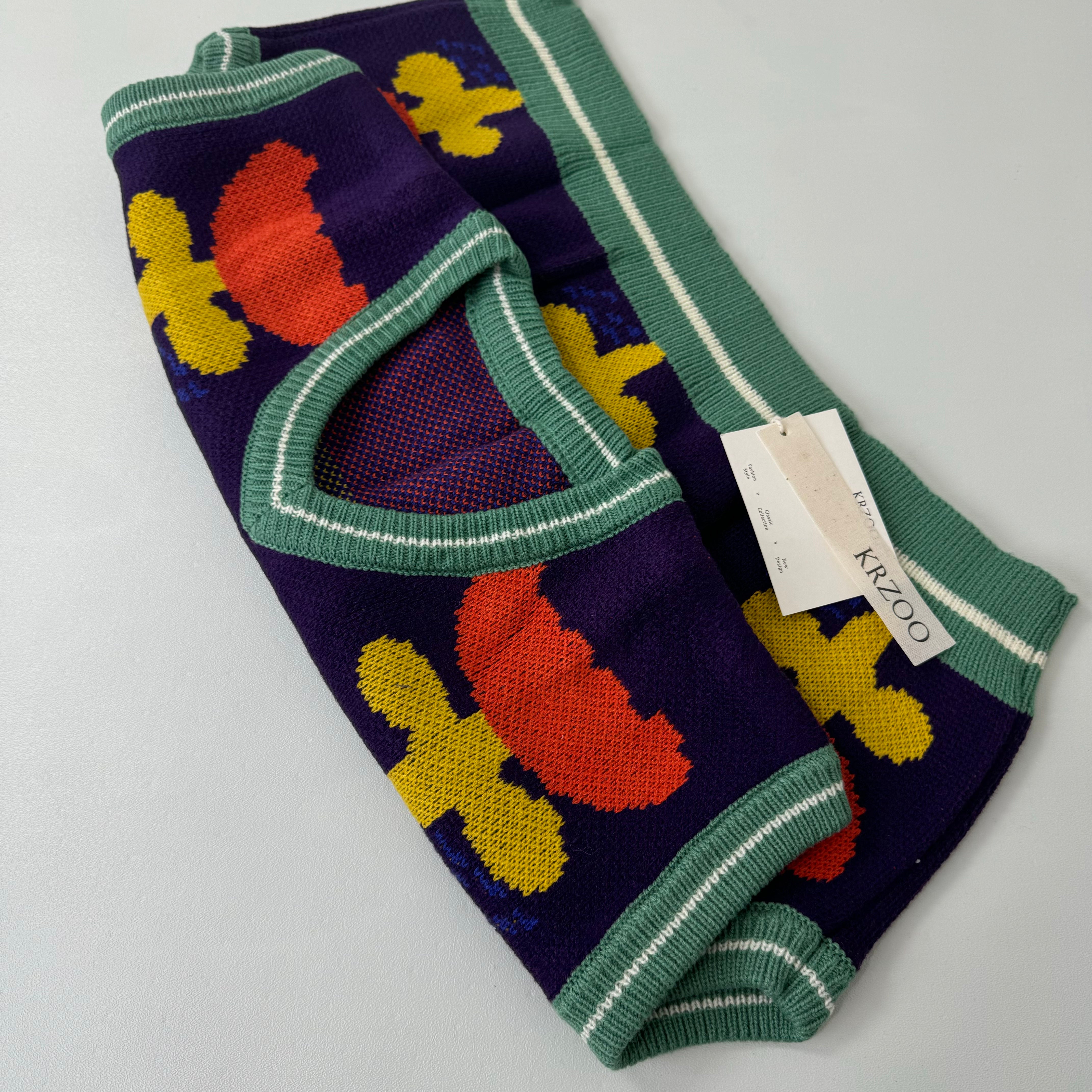 Purple embroidered sweater vest
