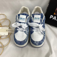 Denim Blue Height-Lncreasing Shoes