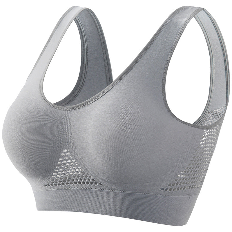 Large size breathable sports bra without underwire