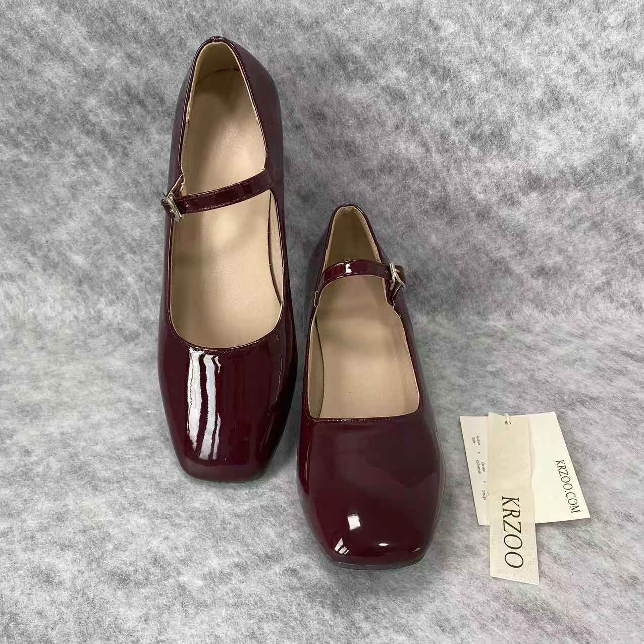 Leather upper platform flat-heeled sandal