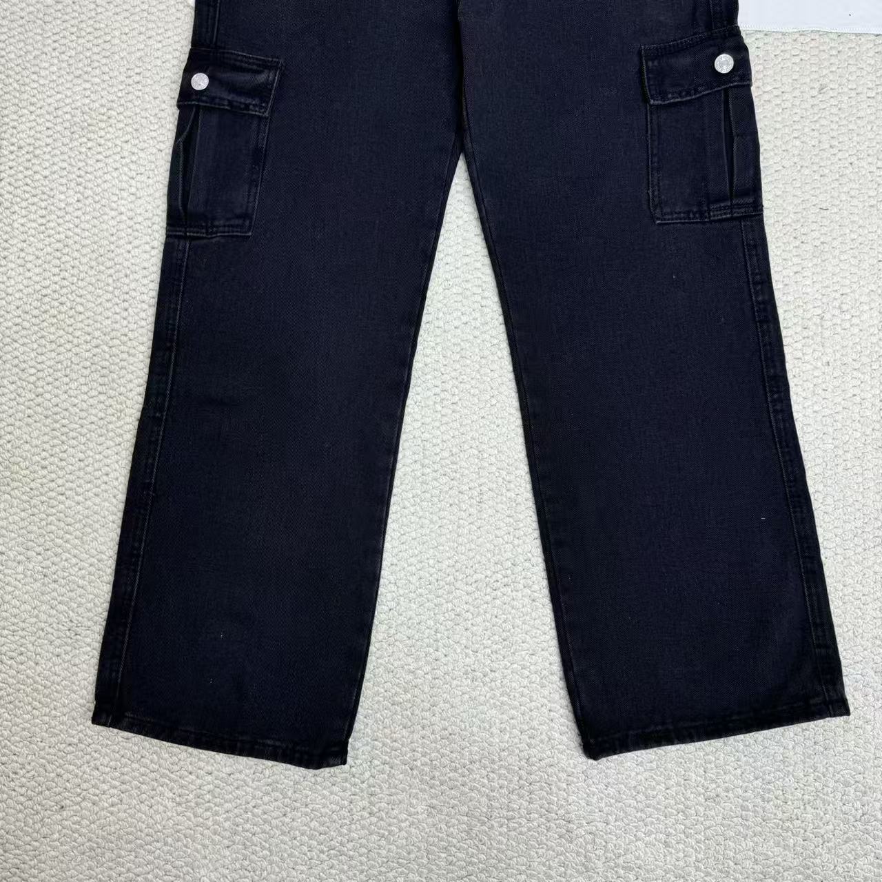 Stacked Straight-Leg Cargo Pants