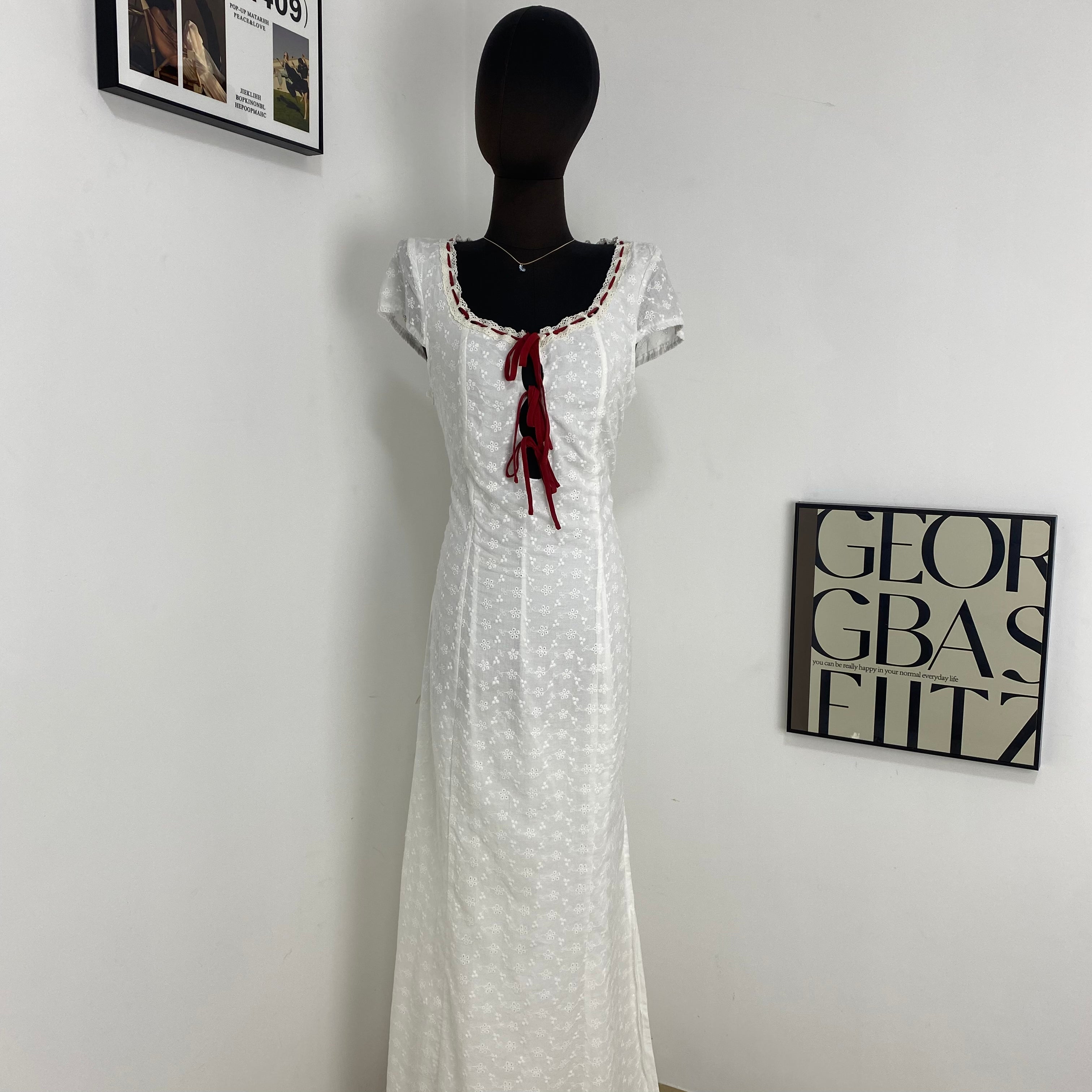 Cotton Embroidered Lace Dress