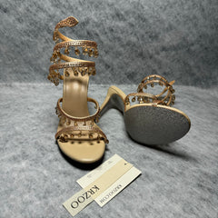 Waterdrop snake-shaped strappy stiletto heels