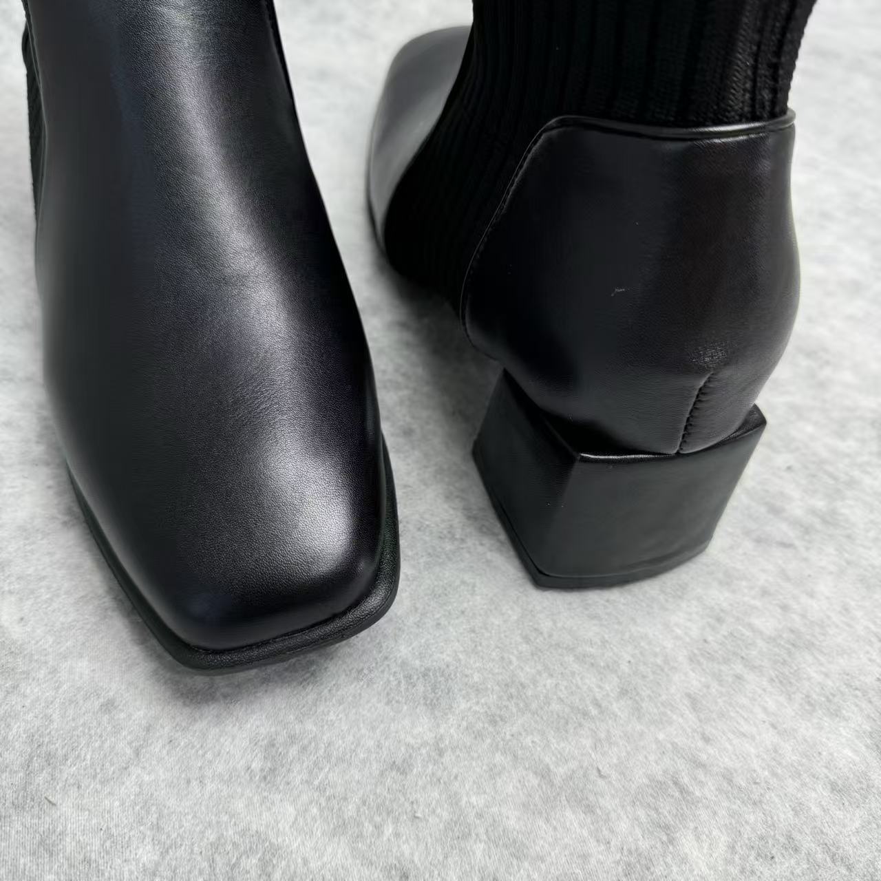 Knitted socks with elastic boots