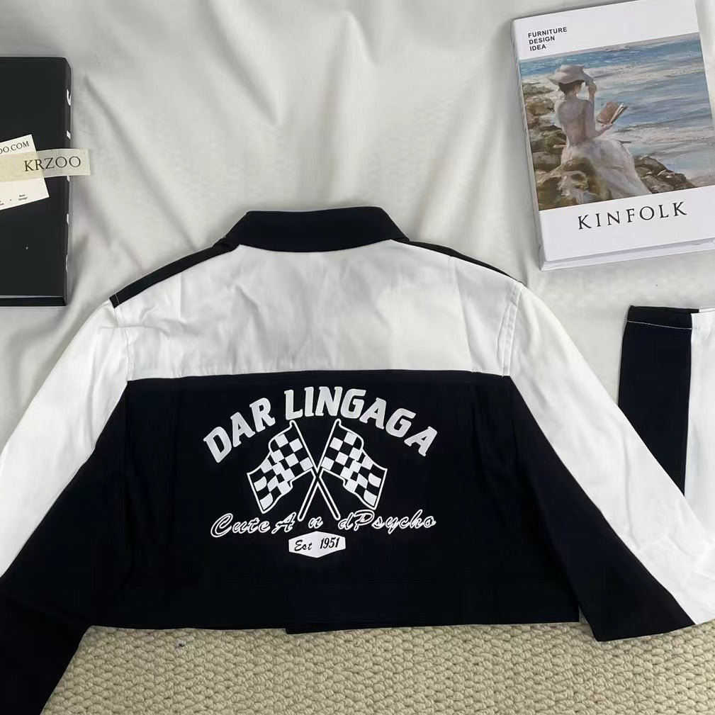 Patchwork Printed Color-Block Jacket