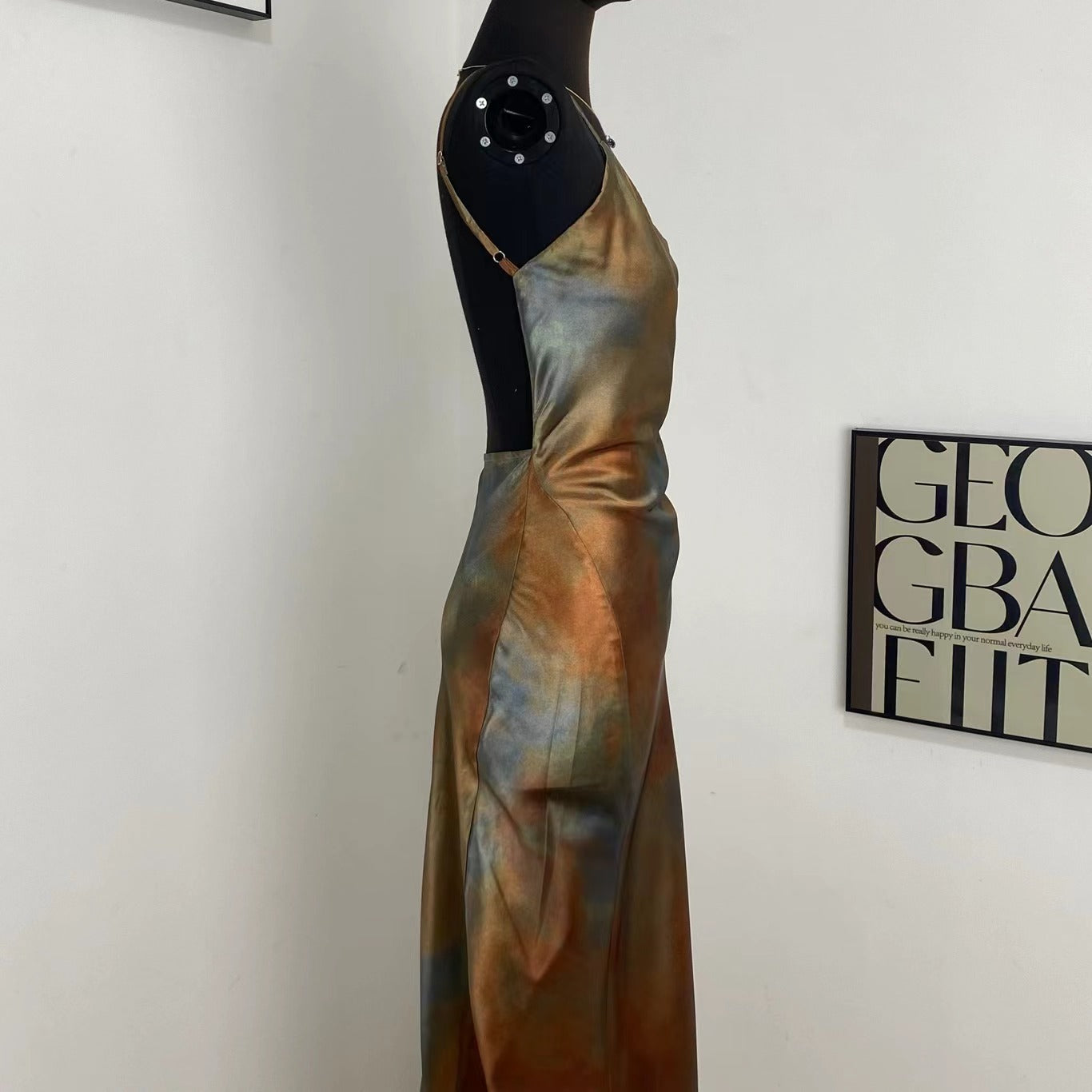 Rainbow Print Slip Dress