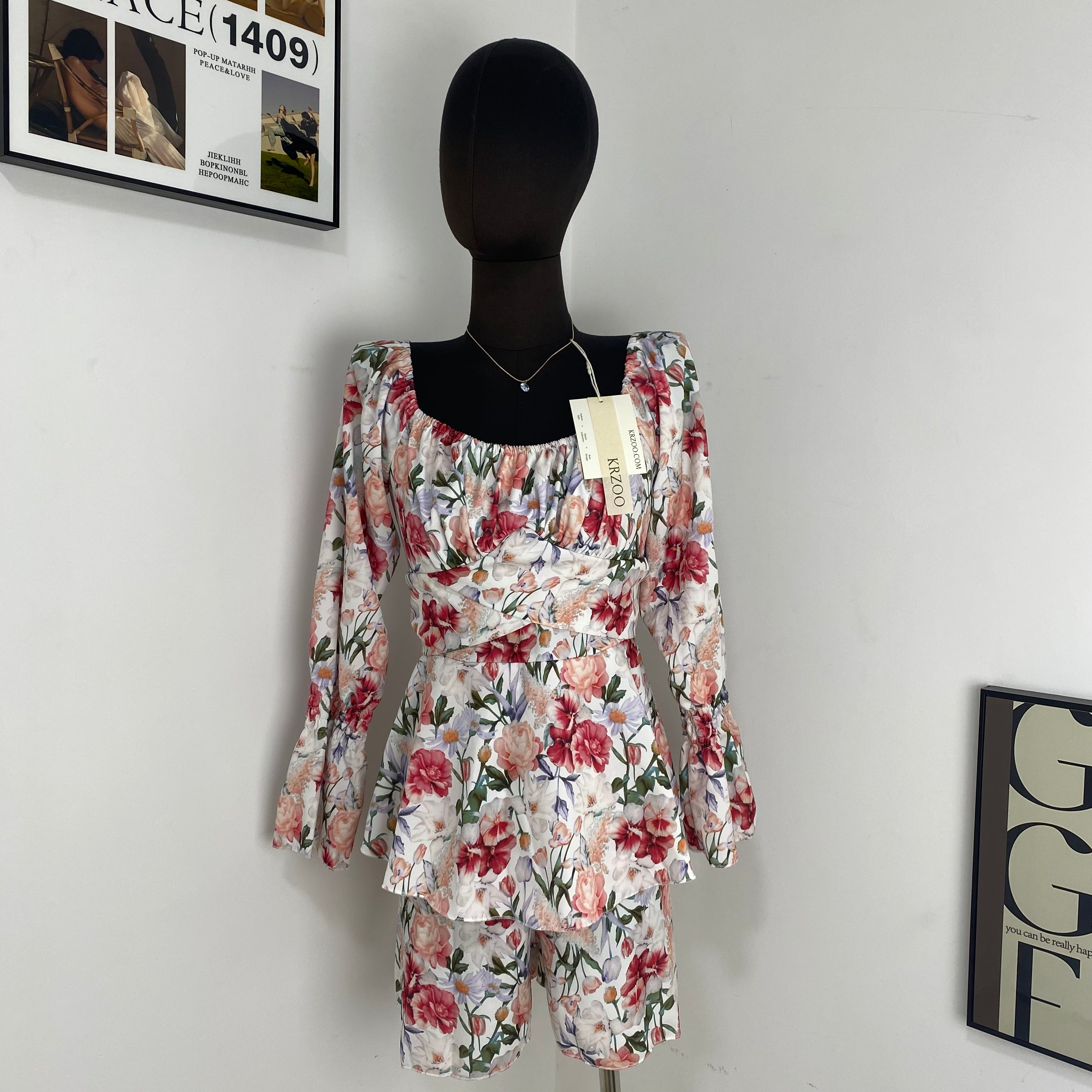 Floral Print Square-Neck Dress