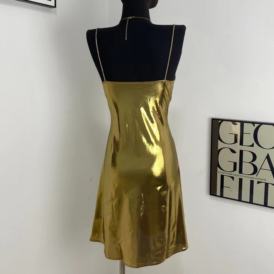 Elegant Low-Cut Backless Slip Dress