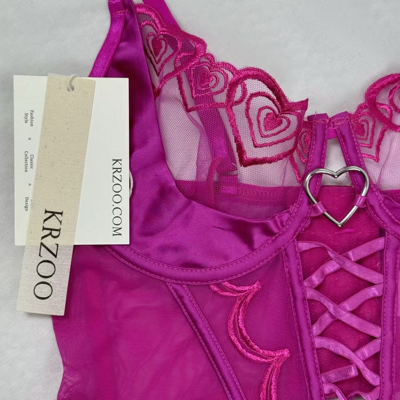 Love Embroidered Net Scarf Set
