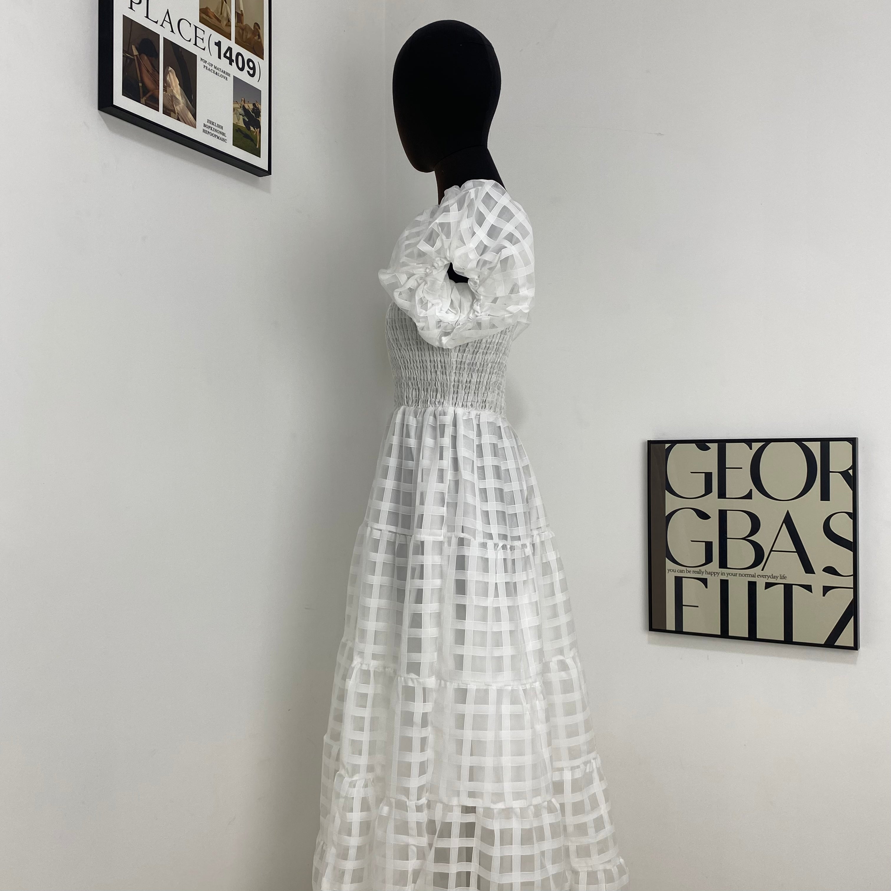 Lantern Sleeve Layered Dress