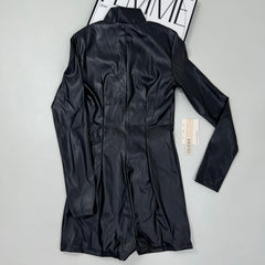 Zipper body-hugging one-piece pants