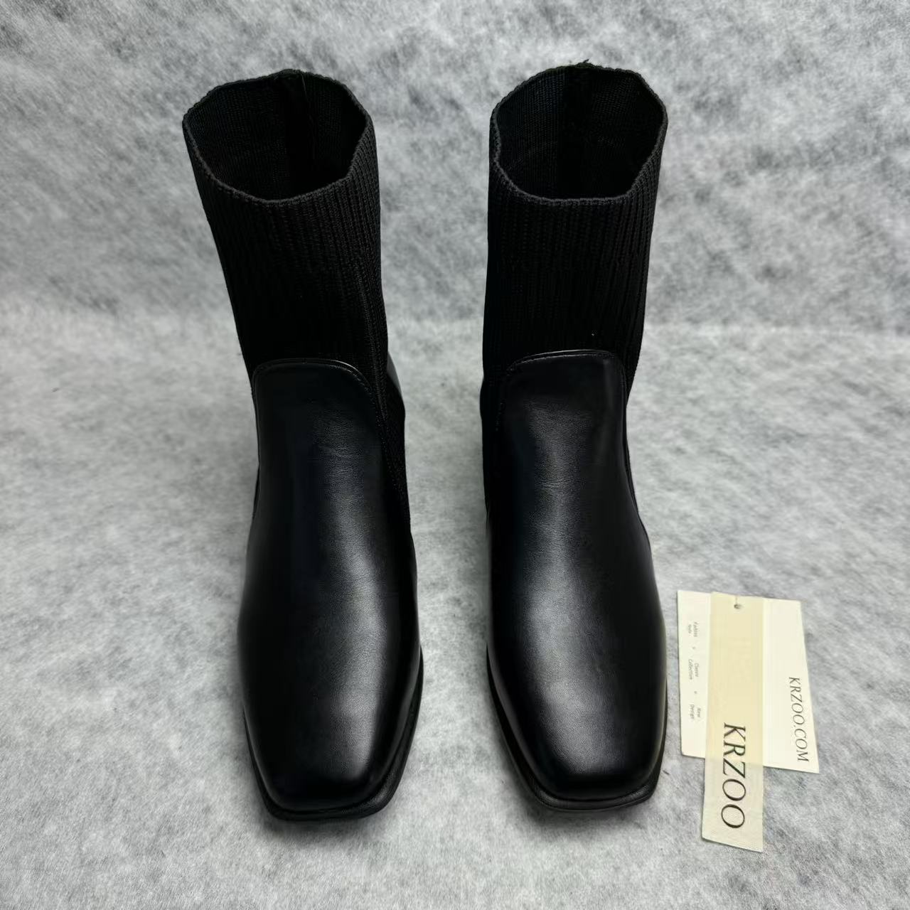 Knitted socks with elastic boots