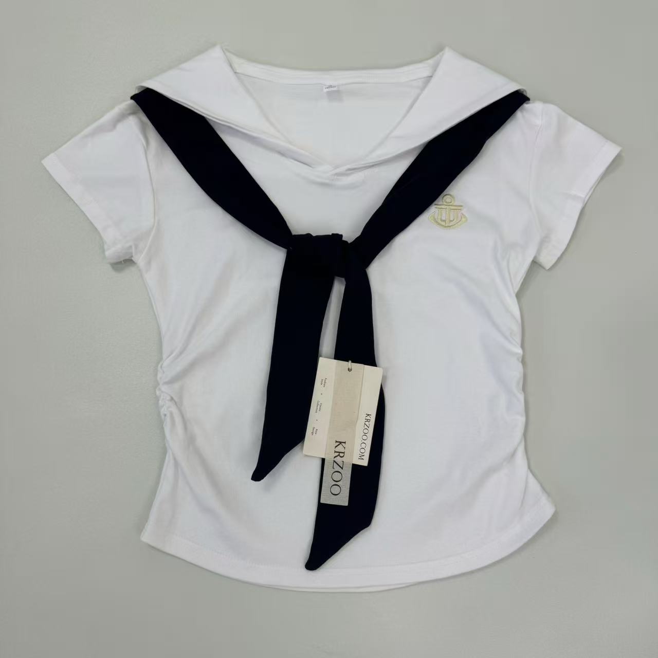 Two navy short-sleeved skirt in a set