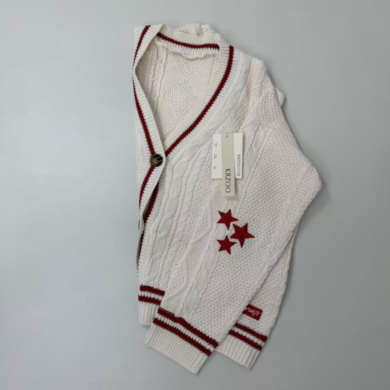 Knitted single-button pullover sweater