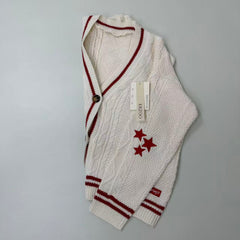 Knitted single-button pullover sweater