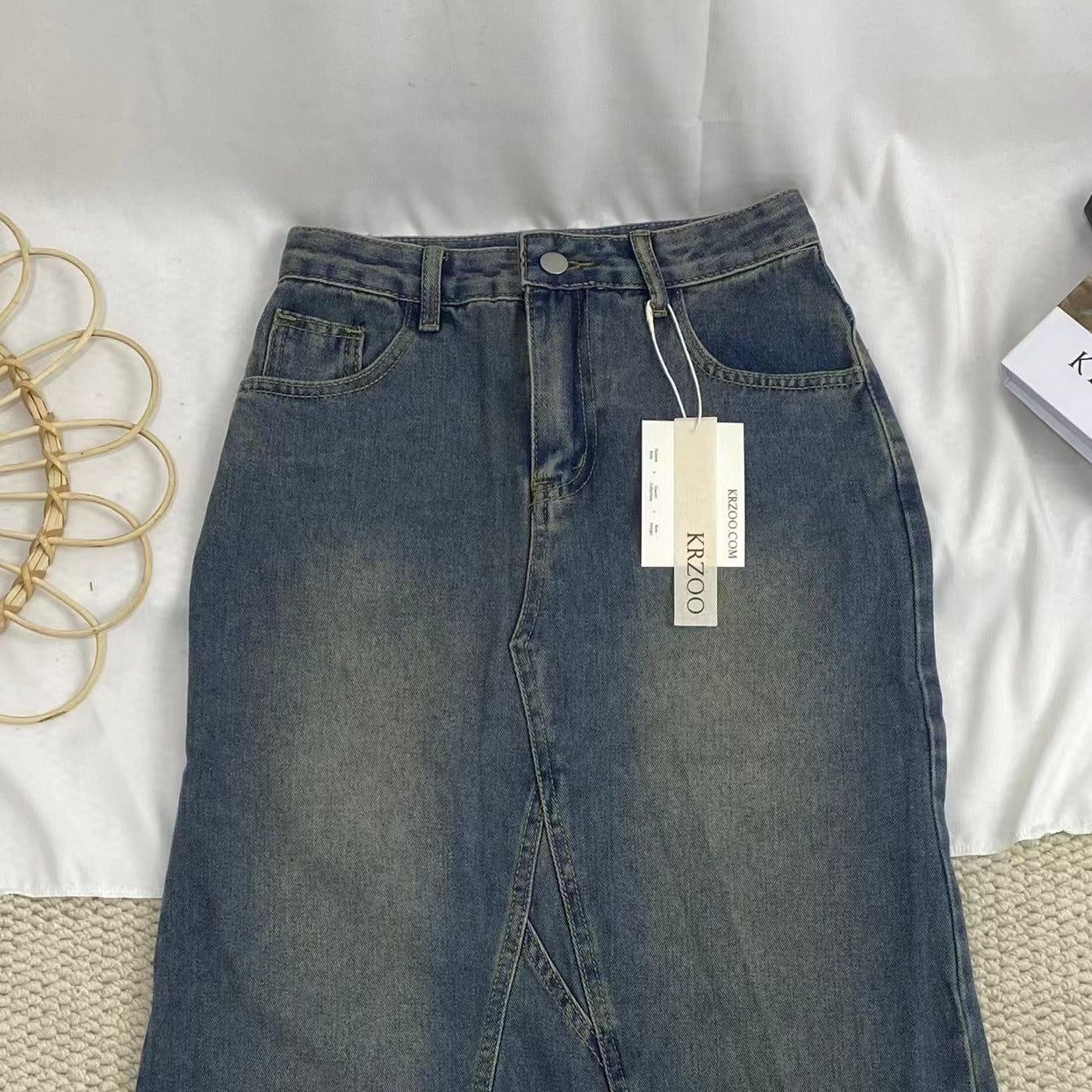 Lrregular Hem Midi Skirt