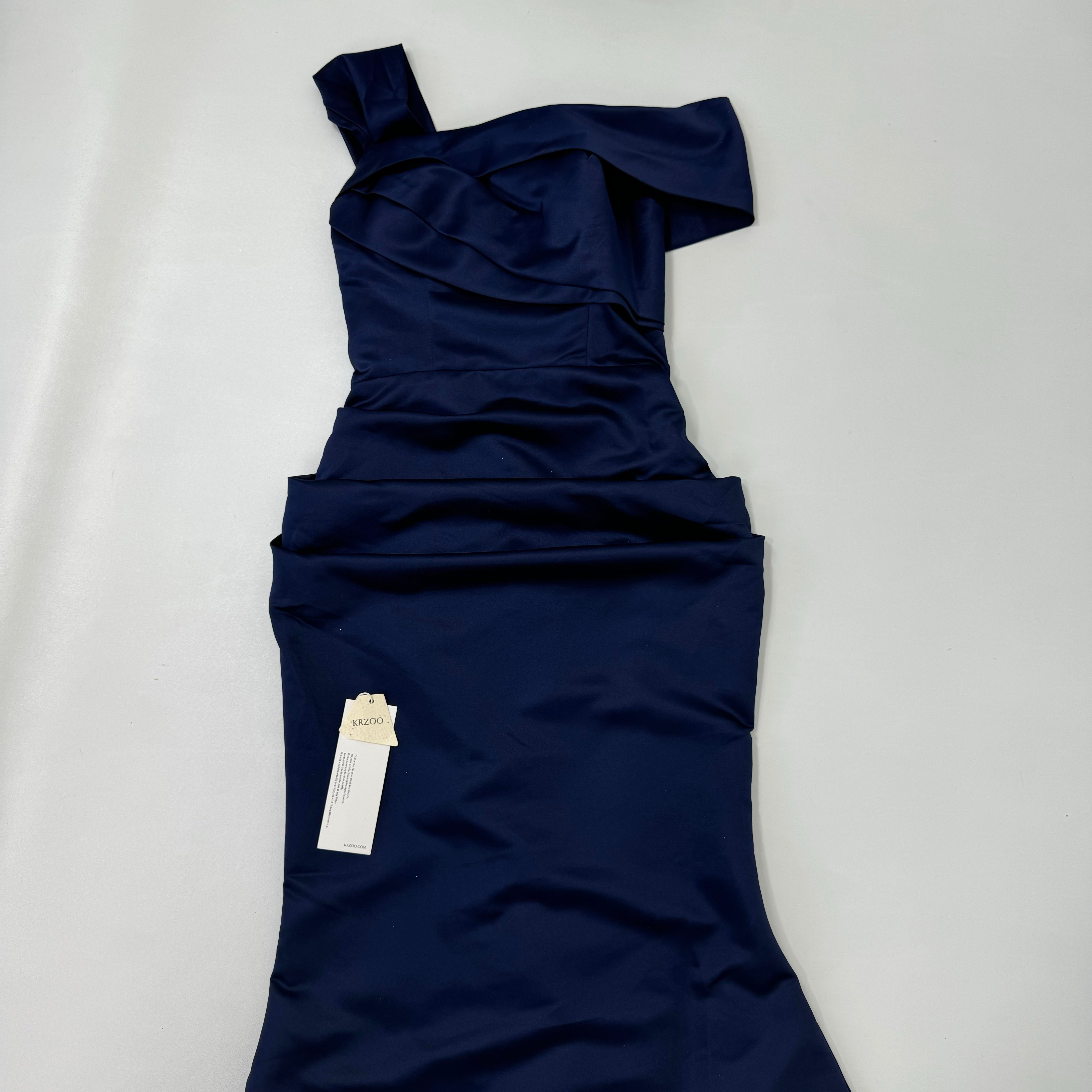 Blue evening dress with a mermaid tail skirt