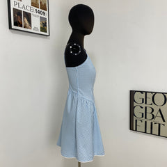 Sweet Plaid Yarn-Dyed Slip Dress