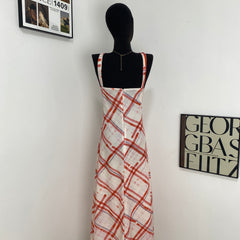 Retro Plaid Suspender Dress