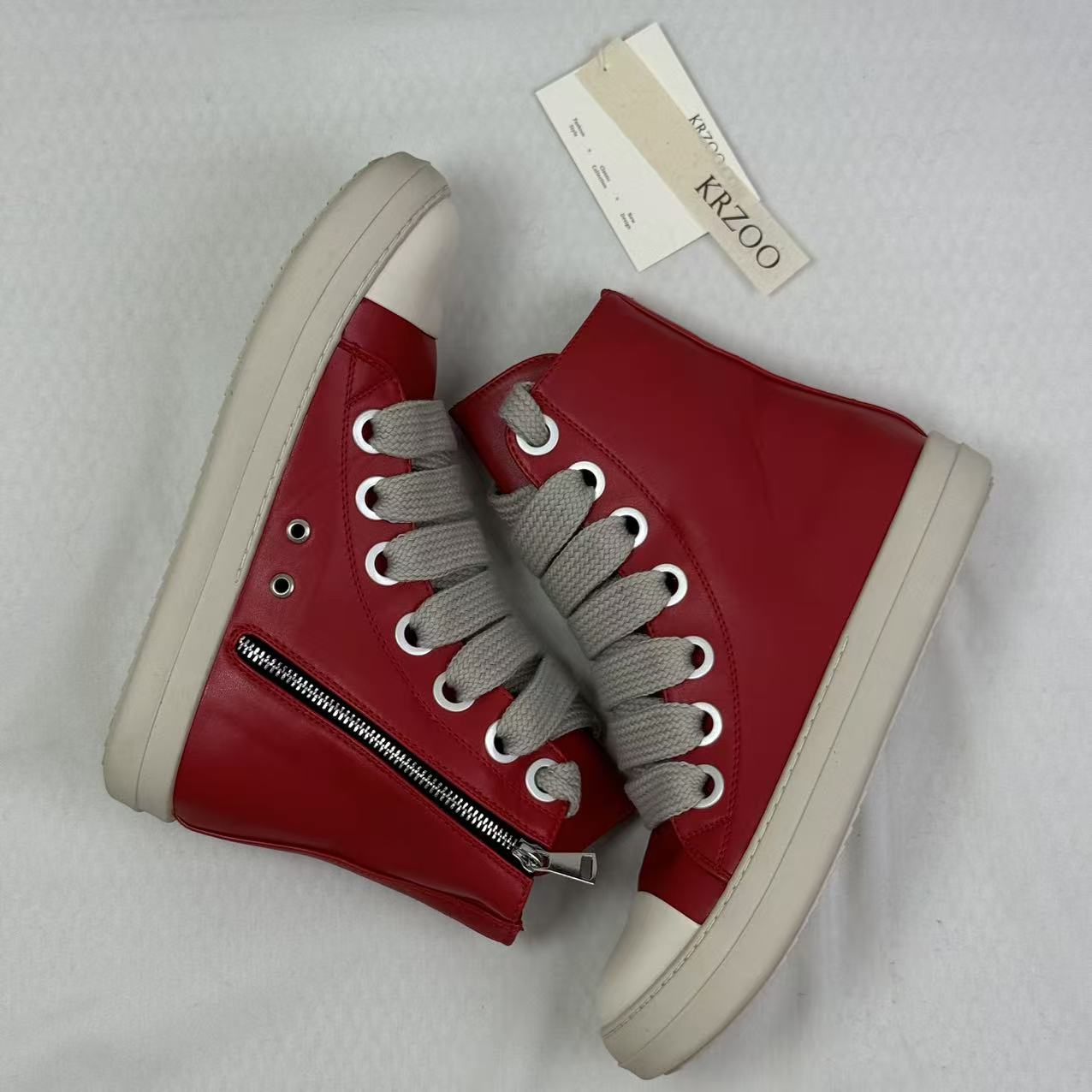 Big shoe eye street style casual leather boots