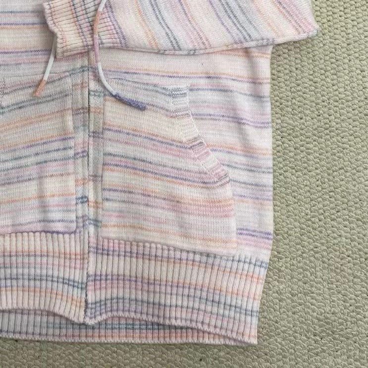 Striped knit cardigan