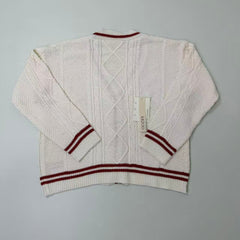 Knitted single-button pullover sweater