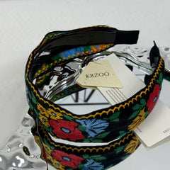 Embroidered flower headband