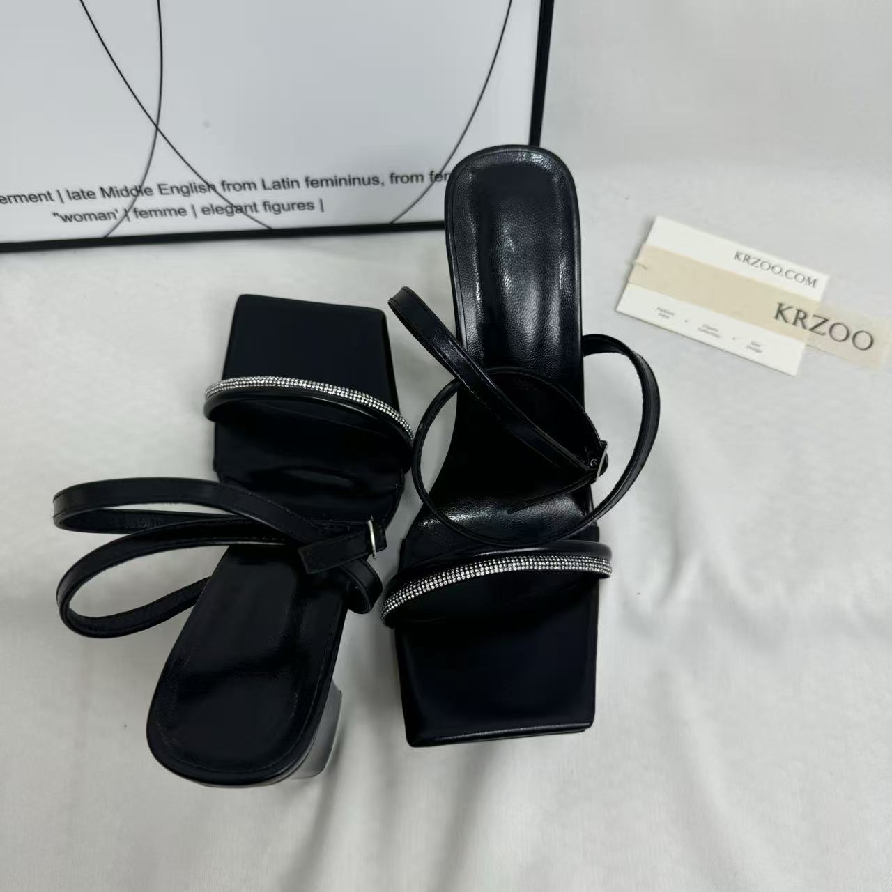 Sparkling Rhinestone Slide Sandals
