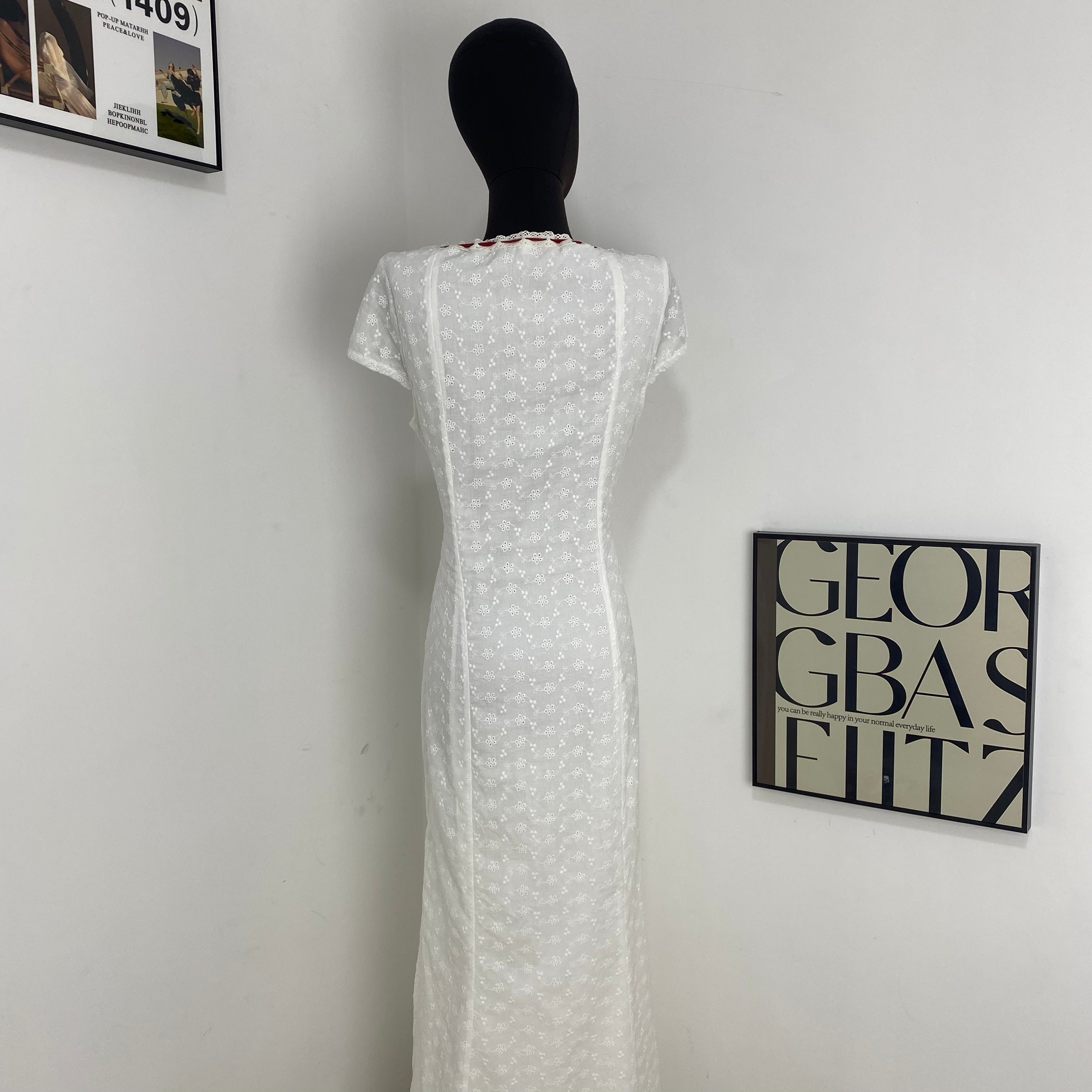 Cotton Embroidered Lace Dress