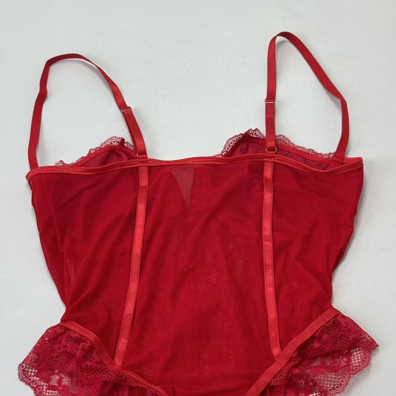 Lace French-style tight-fitting bandeau bodysuit