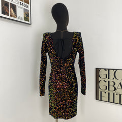 Backless Sequined Elegant Dress