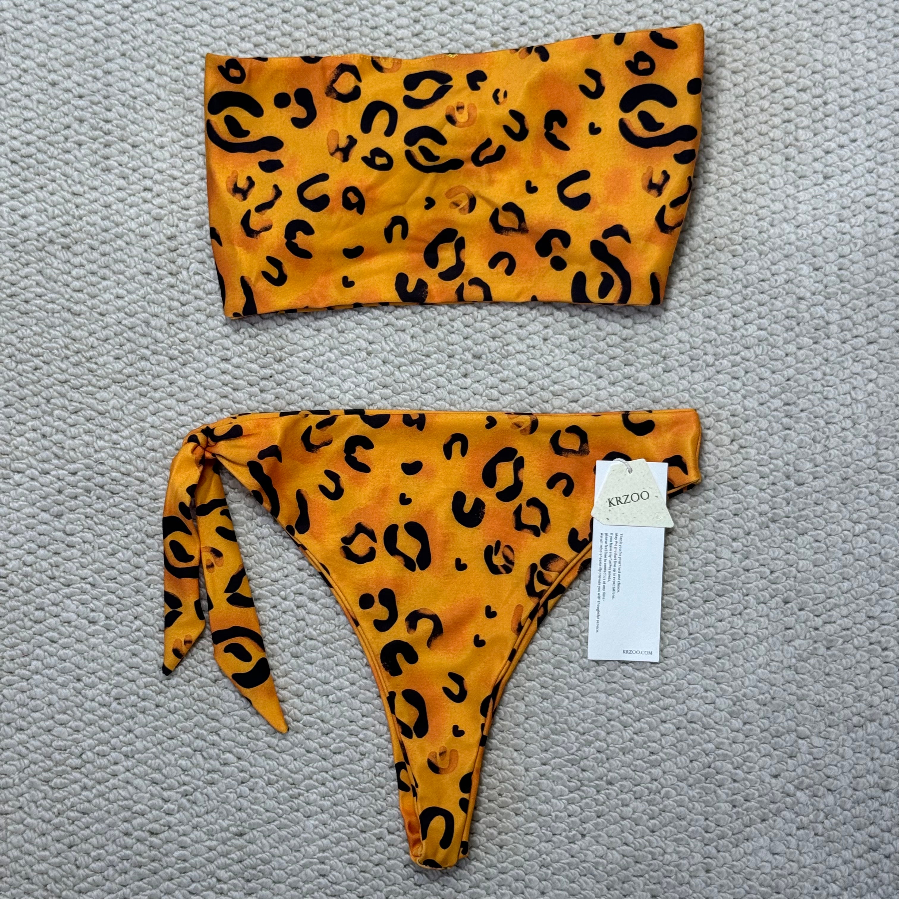 Leopard print one-piece swimsuit