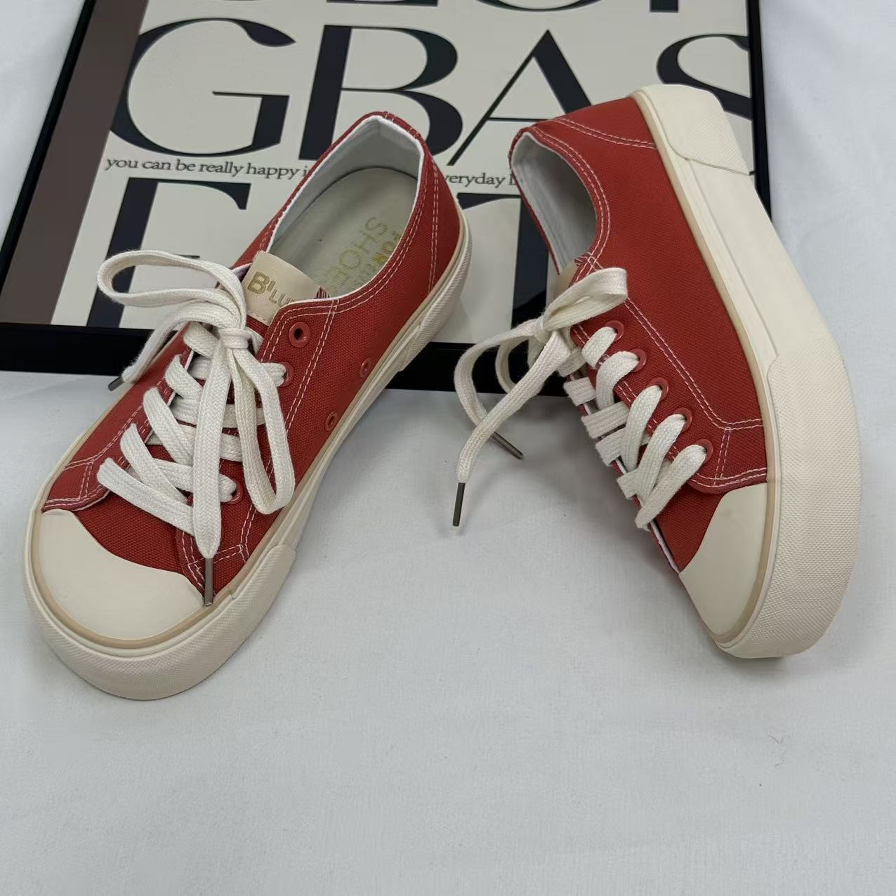 Big-head canvas thick-soled round-toe shoes