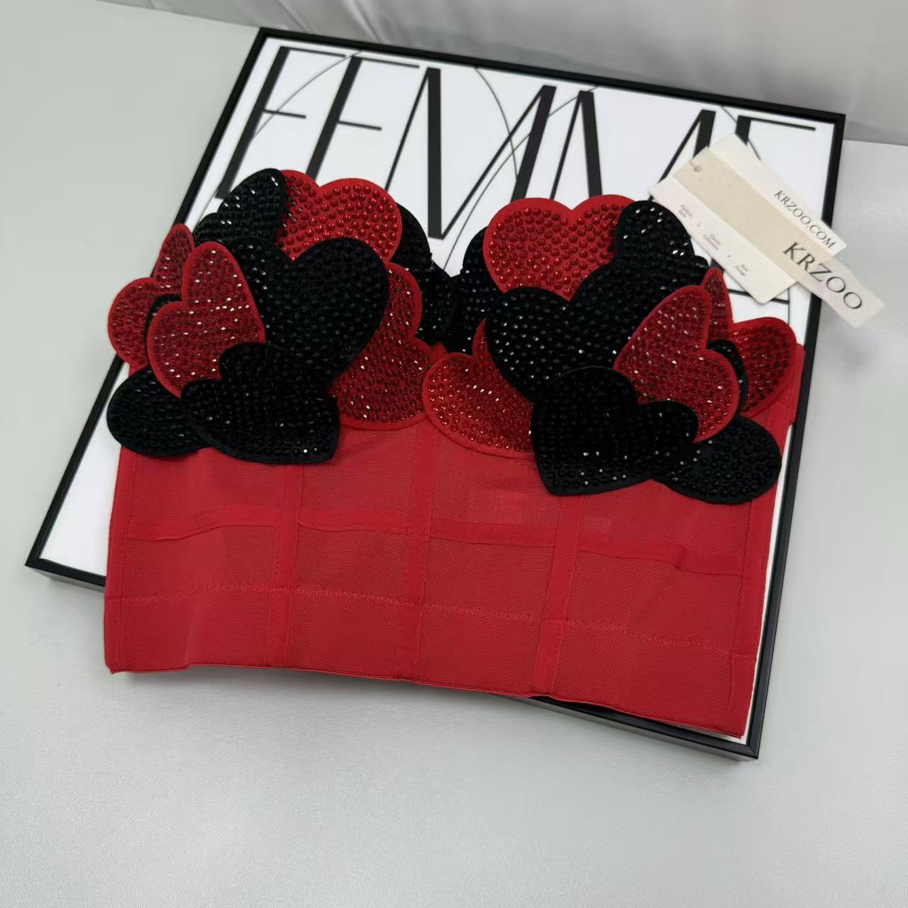 Diamond Heart-shaped Fishbone Bra