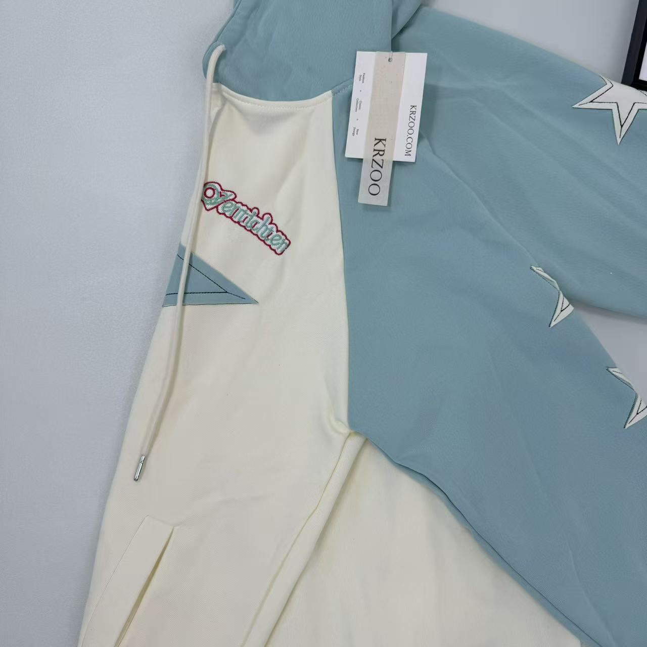 Contrasting-color star-patterned cardigan jacket