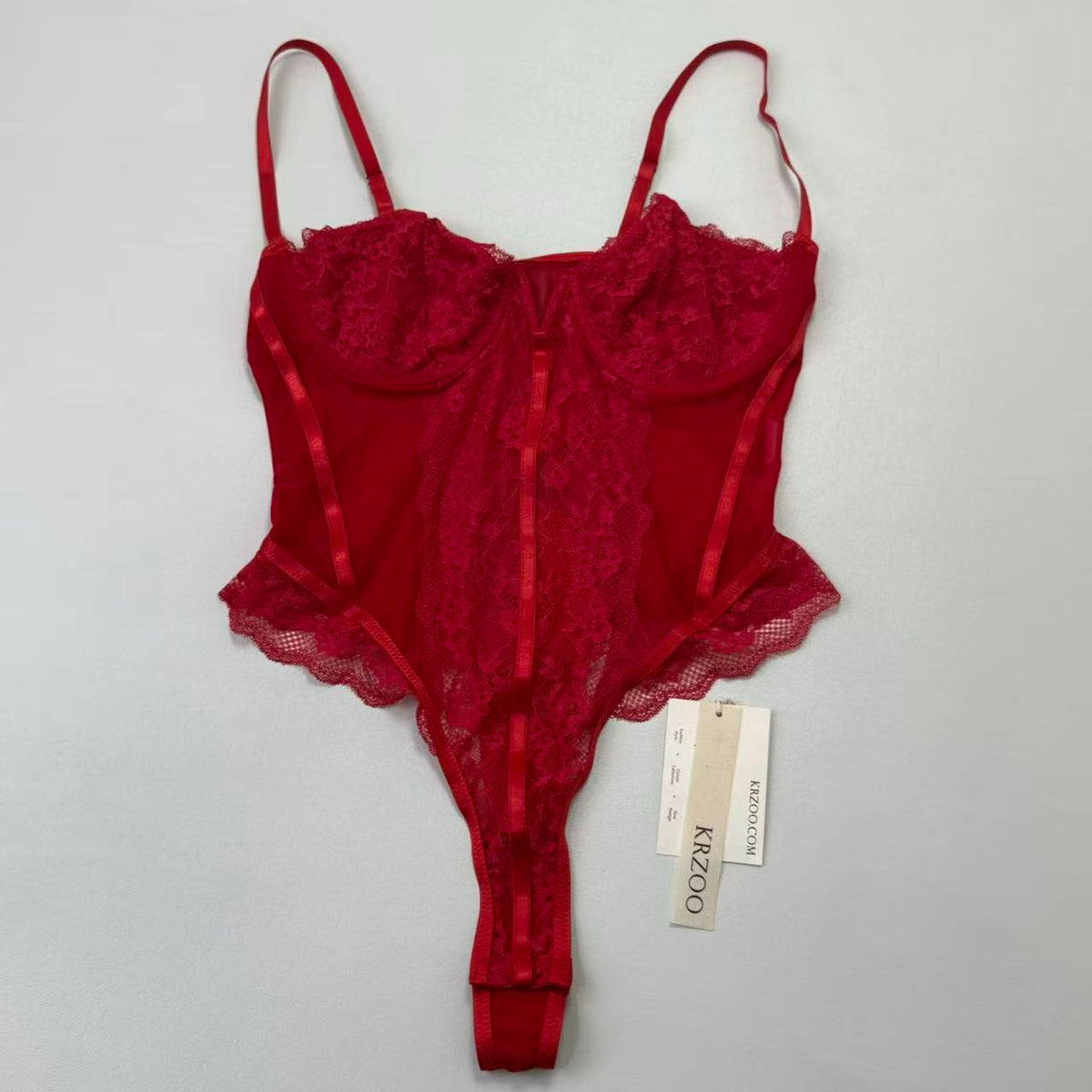 Lace French-style tight-fitting bandeau bodysuit