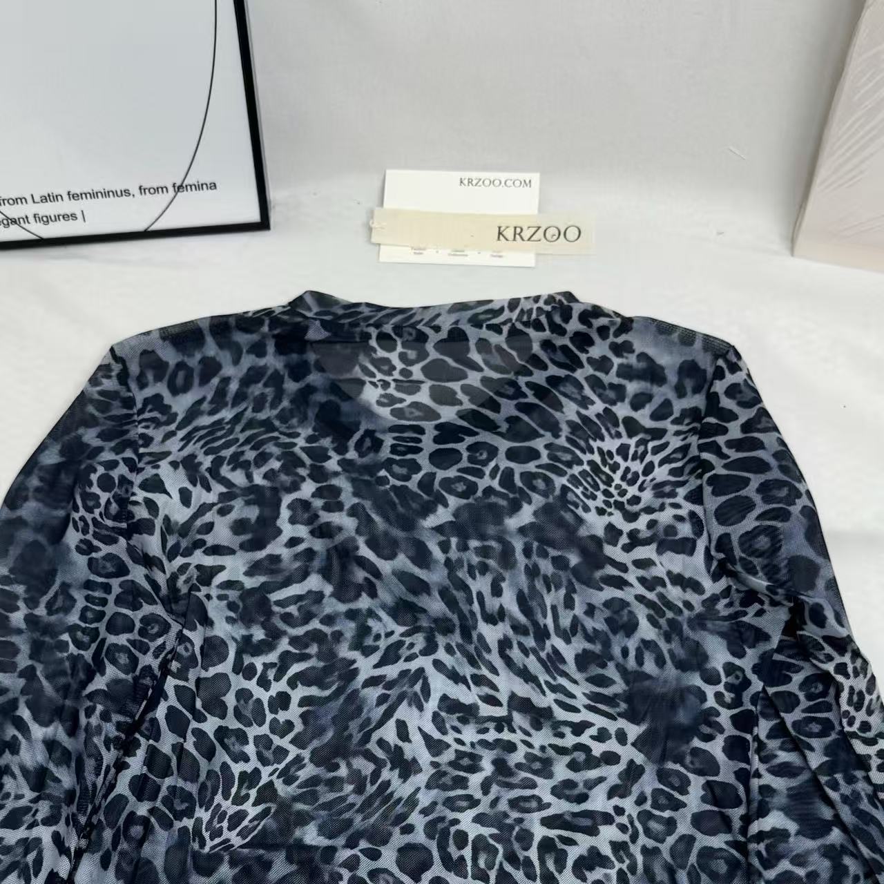 Mesh Leopard Print T-Shirt