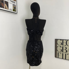 Backless Sequined Dress